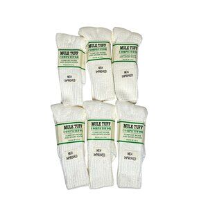 Mule Tuff Competitor Comfort Work Sport Socks Mens Size 9-11 6 Pairs Made In USA